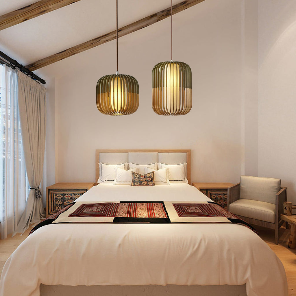 Drewniana lampa wisząca Amaya