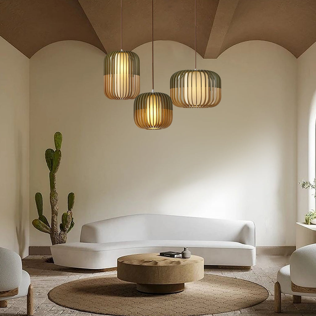 Drewniana lampa wisząca Amaya