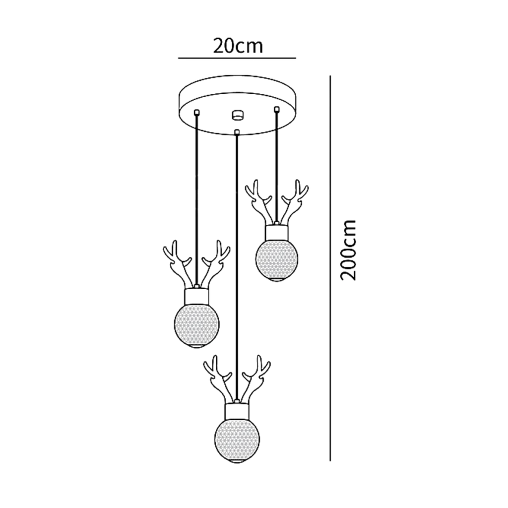 Suspension en bois de cerf
