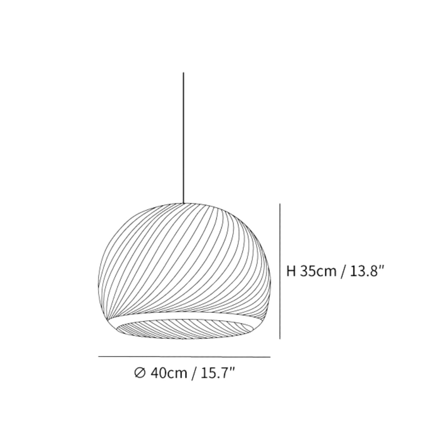 Lampe suspendue en bois Auroze