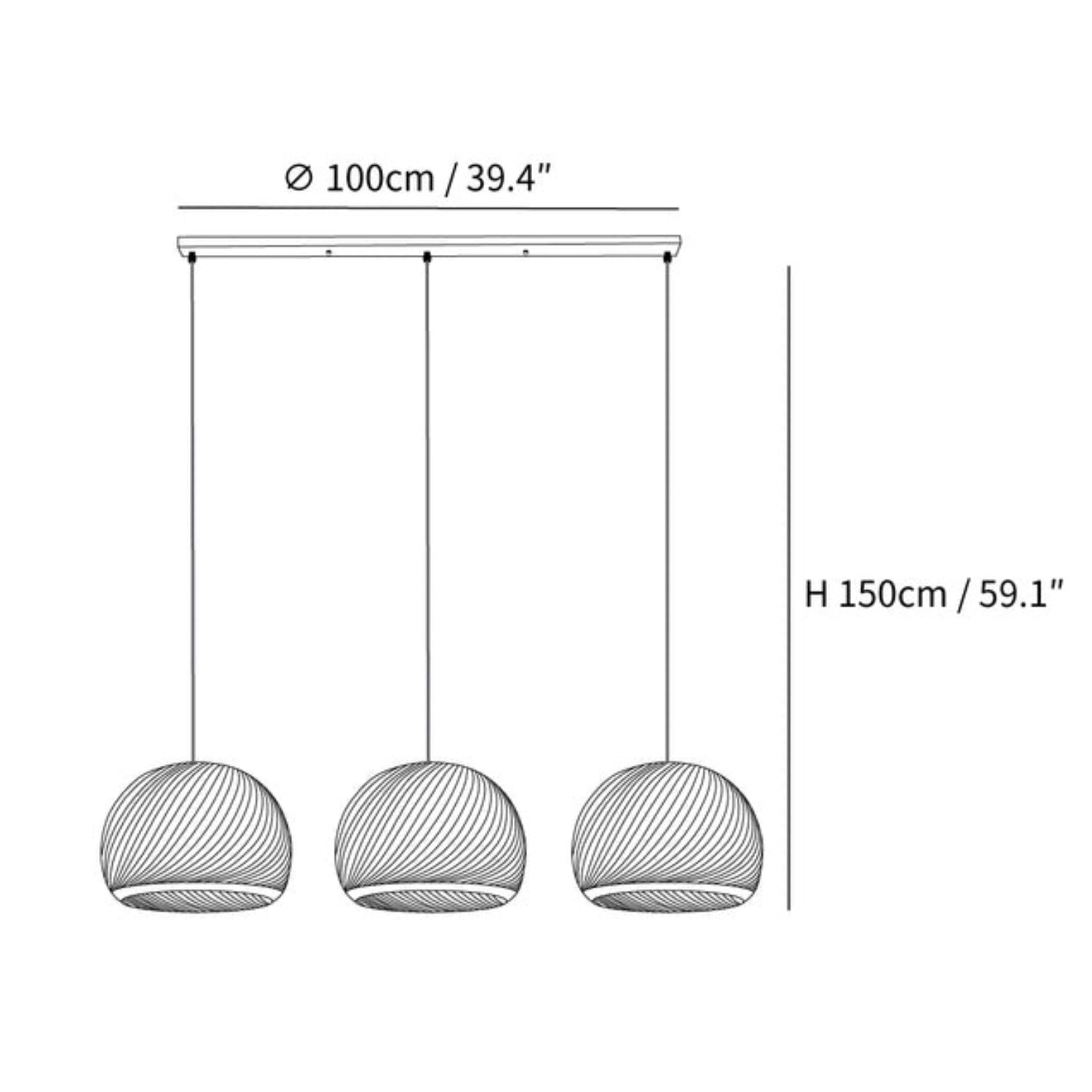 Lampe suspendue en bois Auroze