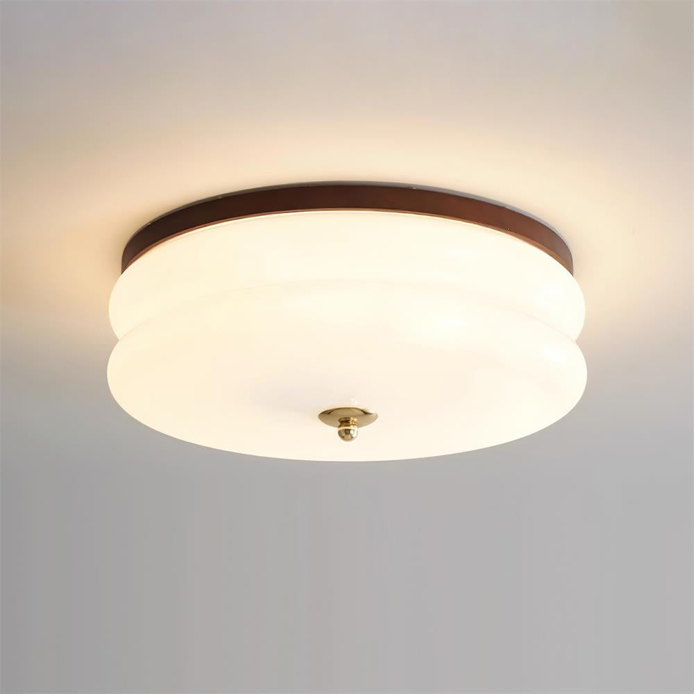 Lampa sufitowa w stylu art déco z drewna